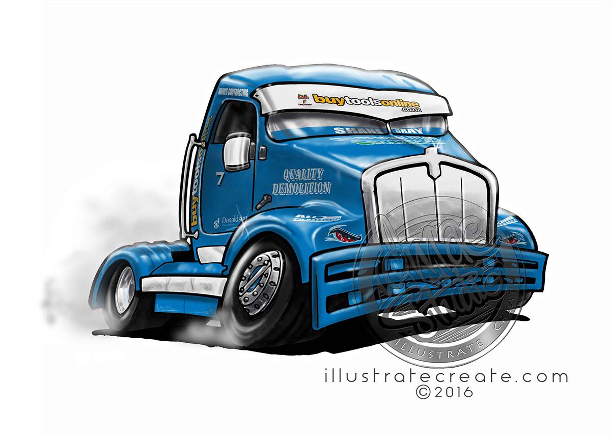 Race Truck cartoon