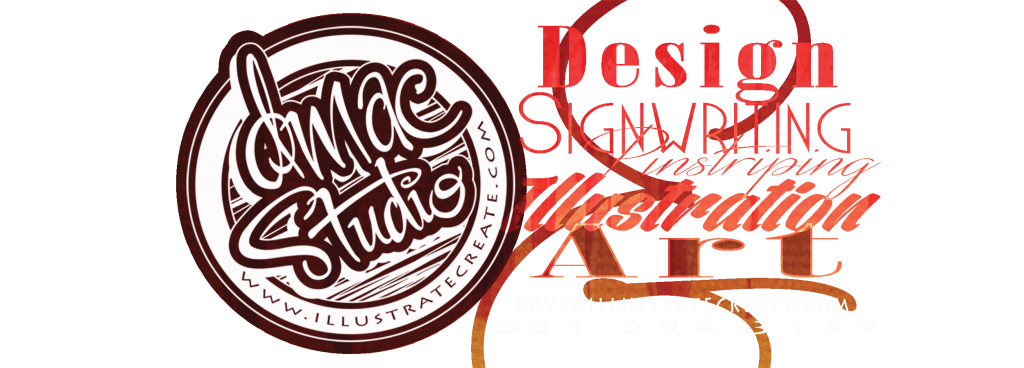 DMAC-logo-text-banner signwriting design art illustration Papamoa Mt Maunganui Tauranga Bay of Plenty New Zealand